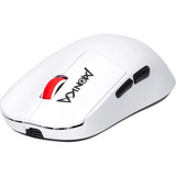 Monka Prime G997W gaming muis Wit/rood, 800 - 26.000 DPI, 4K Hz, RGB, 2.4 GHz / Bluetooth / USB