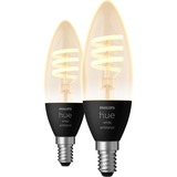 Philips Filament Candle E14 2-pack lamp 2200-4500K, Dimbaar