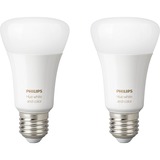 Philips Hue White and Color Ambiance 2-pack E27 ledlamp 2200K - 6500K, Dimbaar