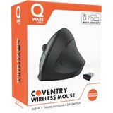 Qware Coventry Draadloze Ergo Muis Zwart, 800 - 1600 DPI, 2,4 GHz USB | Bluetooth