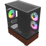 Thermaltake View 170 WS ARGB mini tower behuizing Zwart/houtkleur | 2x USB-A | RGB | Window