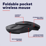 Trust Zylo Inschuifbare, draagbare zakmuis Zwart, 1000 - 2400 DPI