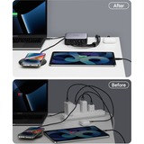 Ugreen Nexode 200W USB C Wall Charger - 6 Ports Zwart/grijs
