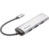 Verbatim USB-C Multiport-Hub 4xUSB 3.2 usb-hub Zilver