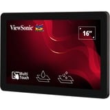 ViewSonic Open frame touchmonitor voor 24/7 continubedrijf 15.6" Zwart, 1x DisplayPort, 1x HDMI, 1x VGA