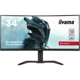 iiyama G-Master Red Eagle GB3467WQSU-B5 34" Curved UltraWide gaming monitor Zwart, 2x HDMI, DisplayPort, 4x USB-A 3.2 (5 Gbit/s), 165 Hz