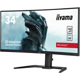 iiyama G-Master Red Eagle GB3467WQSU-B5 34" Curved UltraWide gaming monitor Zwart, 2x HDMI, DisplayPort, 4x USB-A 3.2 (5 Gbit/s), 165 Hz