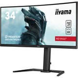 iiyama G-Master Red Eagle GB3467WQSU-B5 34" Curved UltraWide gaming monitor Zwart, 2x HDMI, DisplayPort, 4x USB-A 3.2 (5 Gbit/s), 165 Hz