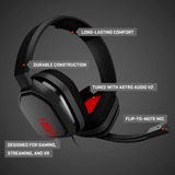 ASTRO Gaming A10 headset over-ear gaming headset Zwart/rood, Pc, PlayStation 4, Xbox One