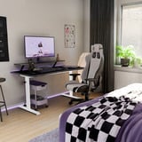 Arozzi Arena Medium Gaming Desk - White Wit