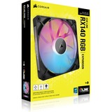 Corsair iCUE LINK RX140 RGB 140 mm PWM-fan, Single Fan case fan Zwart, 4-pin PWM