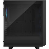 Fractal Design Meshify 2 Compact RGB Black TG Light Tint midi tower behuizing Zwart | 2x USB-A | 1x USB-C | RGB | Tempered Glass