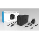 ICY BOX Dual bay, HDD/SSD USB 3.2 raid-behuizing Zwart