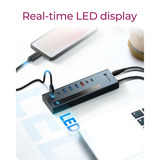 ICY BOX IB-HUB1743-CPD 9-in-1 hub dockingstation Blauw