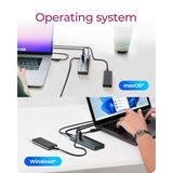 ICY BOX IB-HUB1743-CPD 9-in-1 hub dockingstation Blauw