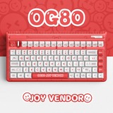 Iqunix OG80 Joy Vendor Wireless Mechanical Keyboard, gaming toetsenbord Rood/wit, US lay-out, Cherry MX Silent Red, RGB leds, 80% (TKL), Hot-swappable, PBT, 2.4GHz | Bluetooth 5.1 | USB-C