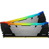 Kingston 32 GB DDR4-3600 Kit werkgeheugen Zwart, KF436C16RB12AK2/32, Renegade RGB, XMP