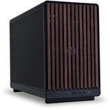 Lian Li A3-mATX Black (Wood Edition) midi tower behuizing Zwart/houtkleur | 2x USB-A | 1x USB-C