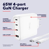 Trust Maxo USB-C GaN Oplader 65W  Wit, Power Delivery, 3x USB-C, 1x USB-A