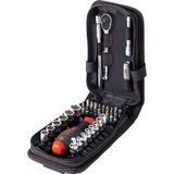 Wiha Dopsleutel- en bitset 1/4" gereedschapsset Zwart/rood, 40-dlg. incl. functionele tas met riemclip