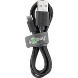 goobay USB-C 2.0 oplaad- en synchronisatiekabel Zwart, 10cm