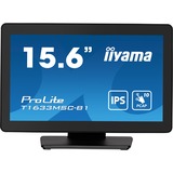 iiyama ProLite T1633MSC-B1 15.6" touchscreen monitor Zwart, Touch, HDMI, DisplayPort, Audio, USB