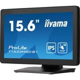 iiyama ProLite T1633MSC-B1 15.6" touchscreen monitor Zwart, Touch, HDMI, DisplayPort, Audio, USB