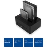 ACT Connectivity 2,5" en 3,5" SATA dual harde schijf docking station Zwart, USB 3.2 Gen1 (5 Gbit/s)