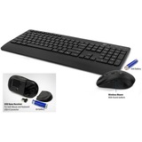 ACT Connectivity Draadloos toetsenbord en muisbundel desktopset Zwart, US lay-out (QWERTY), 100%, 800 - 1600 DPI