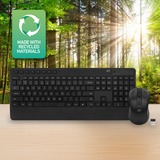 ACT Connectivity Draadloos toetsenbord en muisbundel desktopset Zwart, US lay-out (QWERTY), 100%, 800 - 1600 DPI