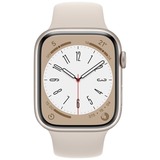 Apple Watch Series 8 smartwatch Wit, 45 mm, Sterrenlicht sportbandje, Aluminium, GPS