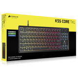 Corsair K55 CORE TKL Tenkeyless RGB gaming toetsenbord Zwart, US lay-out (QWERTY), Membraan, RGB