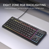 Corsair K55 CORE TKL Tenkeyless RGB gaming toetsenbord Zwart, US lay-out (QWERTY), Membraan, RGB