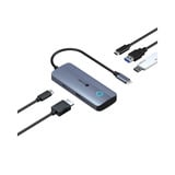 ICY BOX 5-in-1 Travel DockingStation met off-screen button Grijs