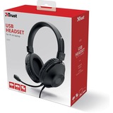 Trust Ozo Over-ear USB-headset Zwart