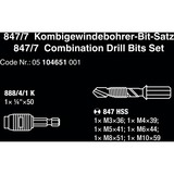 Wera 847/7 Combiboor-bit set, 7‑delig schroefdraad reparatie gereedschap Zwart/groen