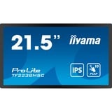 iiyama ProLite TF2238MSC-B1 21.5" touchscreen monitor Zwart, Touch, HDMI, DisplayPort, USB, Audio