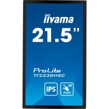 iiyama ProLite TF2238MSC-B1 21.5" touchscreen monitor Zwart, Touch, HDMI, DisplayPort, USB, Audio