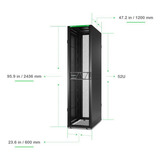 APC NetShelter SX, Server Rack Enclosure, Gen 2, 52U Zwart/groen, 2436H x 600W x 1200D mm, AR3308B2