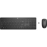 HP 235 draadloze muis en toetsenbordcombo desktopset Zwart, BE lay-out (AZERTY), Plunger, 100%