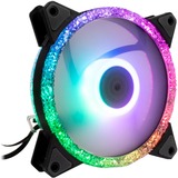 Inter-Tech Argus RS-07 RGB Set120x120x25 case fan Zwart, 3 stuks, 4-pins PWM fan-connector, afstandsbediening