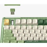 Iqunix OG80 Camping Wireless Mechanical Keyboard, gaming toetsenbord Groen/oranje, US lay-out, IQUNIX Moonstone, RGB leds, 80% (TKL), Hot-swappable, PBT, 2.4GHz | Bluetooth 5.1 | USB-C