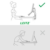 Leitz Ergo Ruimtebesparende Dubbele Monitor- en Laptoparm monitorarm Donkergrijs