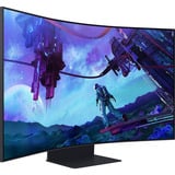 Samsung Odyssey Ark G97NC 55" 4K Ultra HD curved gaming monitor Zwart, 1x DisplayPort, 3x HDMI, 2x USB-C, 2x USB-A, 1x RJ-45, 165 Hz, 3x HDMI, DisplayPort, 2x USB-A, 2x USB-B, 2x USB-C, Wi-Fi 5, BT, RJ-45, 165 Hz