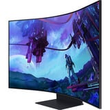 Samsung Odyssey Ark G97NC 55" 4K Ultra HD curved gaming monitor Zwart, 1x DisplayPort, 3x HDMI, 2x USB-C, 2x USB-A, 1x RJ-45, 165 Hz, 3x HDMI, DisplayPort, 2x USB-A, 2x USB-B, 2x USB-C, Wi-Fi 5, BT, RJ-45, 165 Hz