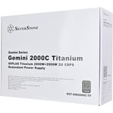 SilverStone Gemini 2000C Titanium 2000 watt voeding  Zilver, 2x 12V-2x6, 4x PCIe