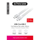 Sitecom USB-C Full Feature platte kabel Wit, 1 meter