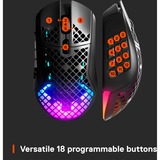 SteelSeries Aerox 9 Wireless  gaming muis Zwart, 100 - 18.000 CPI, RGB leds