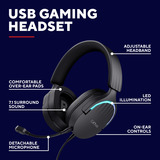 Trust GXT 490 Fayzo 7.1 USB  over-ear gaming headset Zwart, RGB | PC | PlayStation 4 | PlayStation 5