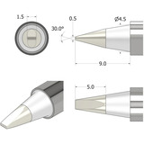 iFixit FixHub soldeerpunt, beitelvormig, 1,5 mm soldeerbout Zilver